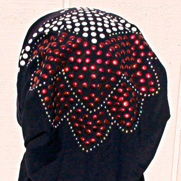 Navy Blue Pre-Tied Stud Fashion Cap Slip On Bonnet Hijab Undercap Navy Blue #3 - Picture 1 of 3